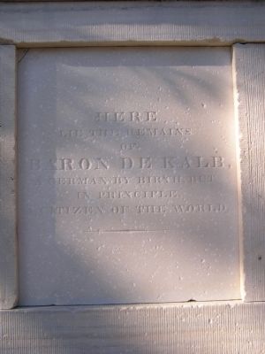 The De Kalb Monument Marker. Click for full size. The De Kalb Monument Marker image. Click for full size.