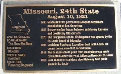 Missouri, 24th State Marker image. Click for full size.