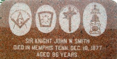 Sir Knight John W. Smith Detail on Monument image. Click for full size.