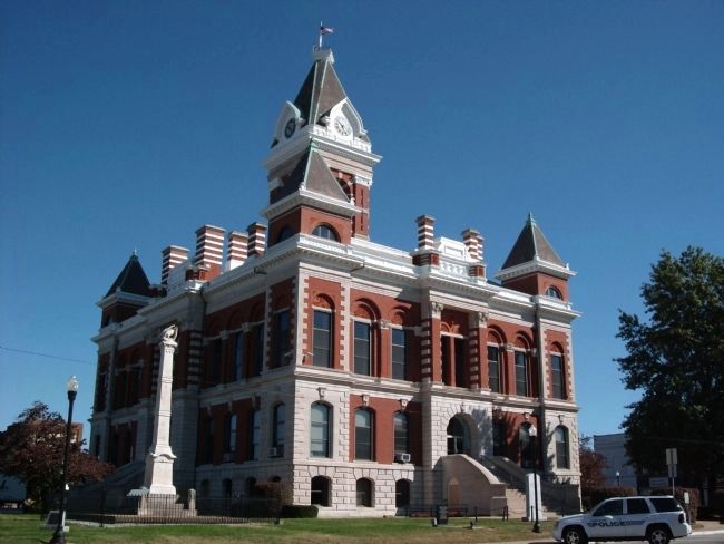 South/West Corner - - Gibson County Courthouse - - Princeton, Indiana image. Click for full size.