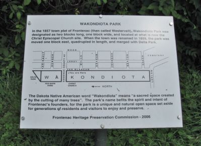 Wakondiota Park Marker image. Click for full size.