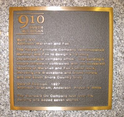 910 South Michigan Marker. Click for full size. 910 South Michigan Marker image. Click for full size.
