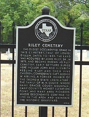 Riley Cemetery Marker image. Click for full size.