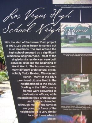 Las Vegas High School Neighborhood Marker. Click for full size. Las Vegas High School Neighborhood Marker image. Click for full size.