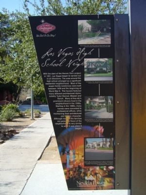 Las Vegas High School Neighborhood Marker. Click for full size. Las Vegas High School Neighborhood Marker image. Click for full size.