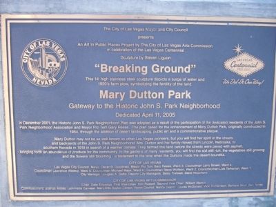Mary Dutton Park Marker image. Click for full size.