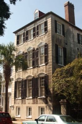 Poyas-Mordecai House and Marker (L) at 69 Meeting Street, Charleston image. Click for full size.