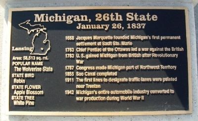 Michigan, 26th State Marker image. Click for full size.
