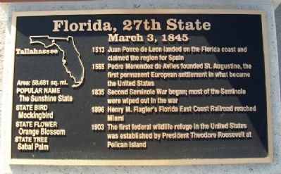 Florida, 27th State Marker image. Click for full size.