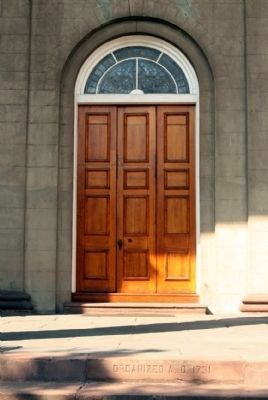 The First Presbyterian Church of Charleston Top step etched "Organized A.D. 1731" image. Click for full size.