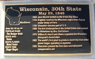 Wisconsin, 30th State Marker image. Click for full size.