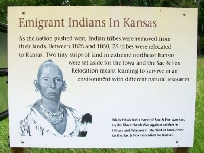 Emigrant Indians In Kansas Marker image. Click for full size.