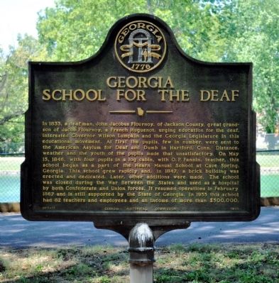 Georgia School for the Deaf Marker image. Click for full size.