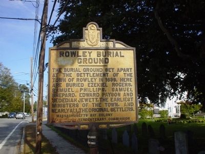Rowley Burial Ground Marker. Click for full size. Rowley Burial Ground Marker image. Click for full size.
