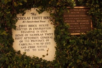 The Nicholas Trott House Marker image. Click for full size.