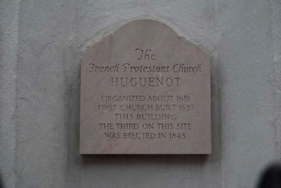 Huguenot Church Marker. Click for full size. Huguenot Church Marker image. Click for full size.