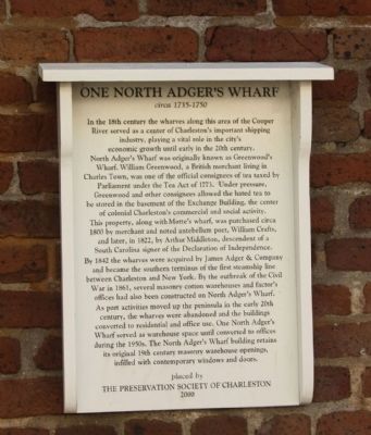 One North Adger's Wharf Marker. Click for full size. One North Adger's Wharf Marker image. Click for full size.