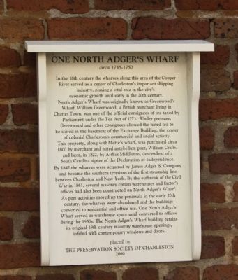 One North Adger's Wharf Marker image. Click for full size.
