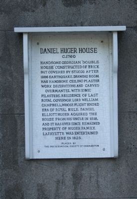 Daniel Huger House Marker image. Click for full size.