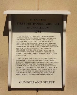 Site of the First Methodist Church Marker. Click for full size. Site of the First Methodist Church Marker image. Click for full size.