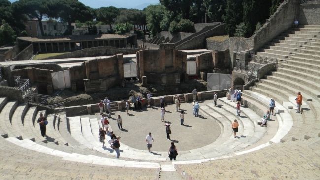 <i>Teatro Grande</i> - view toward the stage with the <i>Quadriportico</i> beyond image. Click for full size.