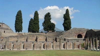 <i>Teatro Grande</i> viewed from the <i>Quadriportico</i> image. Click for full size.
