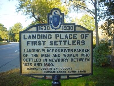 Landing place of first settlers Marker. Click for full size. Landing place of first settlers Marker image. Click for full size.