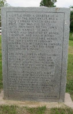 Troy Marker (back). Click for full size. Troy Marker (back) image. Click for full size.