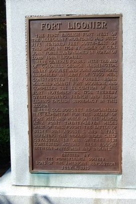 Fort Ligonier Marker. Click for full size. Fort Ligonier Marker image. Click for full size.
