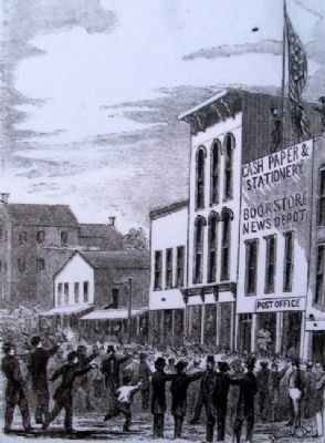 Illustration on The Civil War in St. Joseph Marker. Click for full size. Illustration on The Civil War in St. Joseph Marker image. Click for full size.