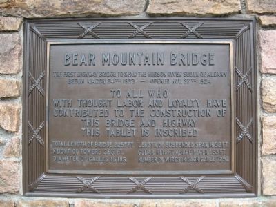 Bear Mountain Bridge Marker. Click for full size. Bear Mountain Bridge Marker image. Click for full size.