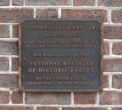 Thomas Heyward, Jr. House Marker image. Click for full size.