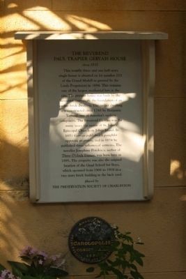 The Reverend Paul Trapier Gervais House Marker, including : image. Click for full size.