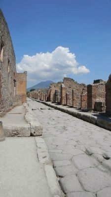 An excavated city street near the Forum in Pompeii image. Click for full size.