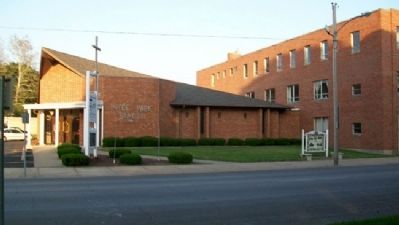 Patee Park Baptist Church and Marker. Click for full size. Patee Park Baptist Church and Marker image. Click for full size.