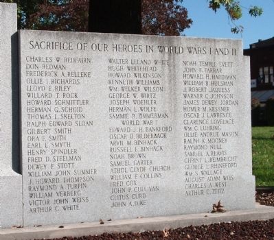 Right Panel - - Gibson County World Wars I and II Honor Roll Marker image. Click for full size.