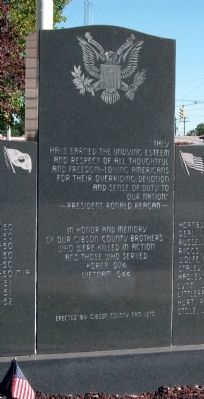 Center Panel - - Gibson County Korean - Vietnam Honor Rolls Marker. Click for full size. Center Panel - - Gibson County Korean - Vietnam Honor Rolls Marker image. Click for full size.