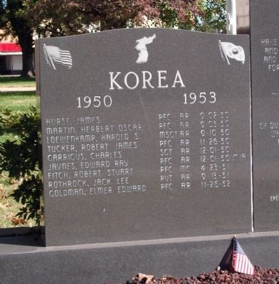 Left Panel - - Gibson County Korean - Vietnam Honor Rolls Marker image. Click for full size.