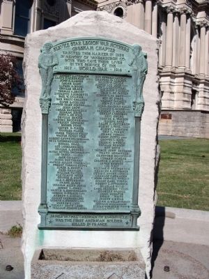 Vanderburgh County World War I Honor Roll Marker. Click for full size. Vanderburgh County World War I Honor Roll Marker image. Click for full size.