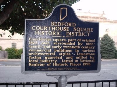Obverse View - - Bedford Courthouse Square Historic District Marker image. Click for full size.