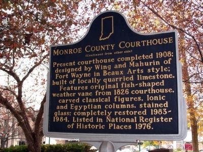 Side 'Two' - - Monroe County Courthouse Marker image. Click for full size.