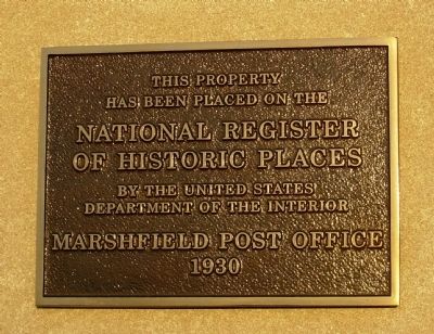 Marshfield Post Office Marker image. Click for full size.