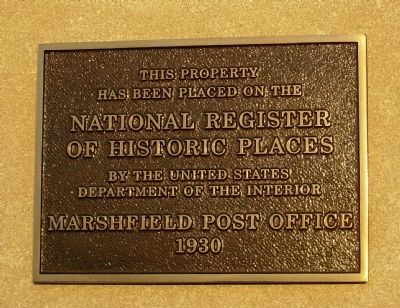Marshfield Post Office Marker image. Click for full size.