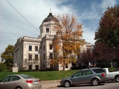 South/West Corner - - Monroe County Courthouse - -<br> Bloomington, Indiana image. Click for full size.
