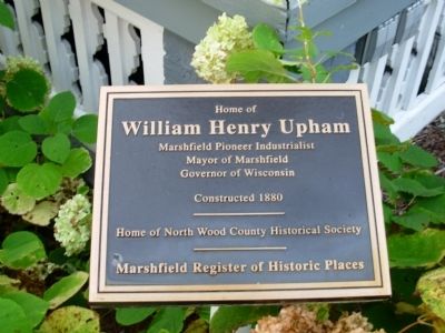 Governor William H. Upham House Marker image. Click for full size.