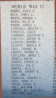 Atchison County War Memorial Honor Roll. Click for full size. Atchison County War Memorial Honor Roll image. Click for full size.