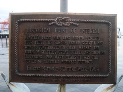 Seattles First Pier Marker image. Click for full size.