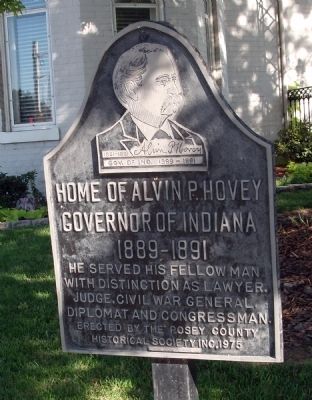 Home of Alvin P. Hovey Marker image. Click for full size.