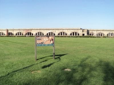 Marker inside Fort Adams image. Click for full size.