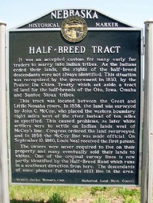Half-Breed Tract Marker image. Click for full size.